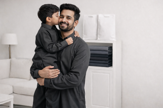 Premium Father Son Duo Matching Wash and Wear Outfit Set with Complimentary Perfume